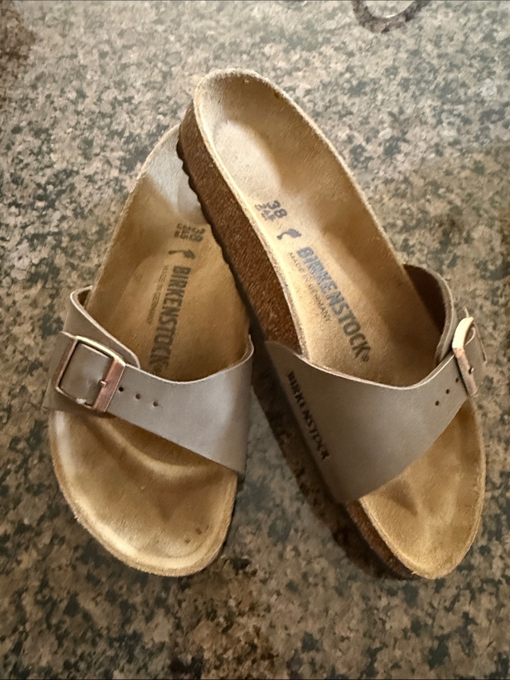 Birkenstock Madrid One Strap buckle sandal, mocha, size 38